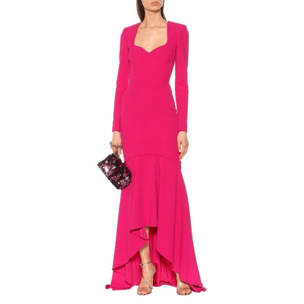 Rebecca Vallance BNWT Delilah Crepe Magenta Gown Women's Size 10 Dress RRP $795 - Picture 1 of 5